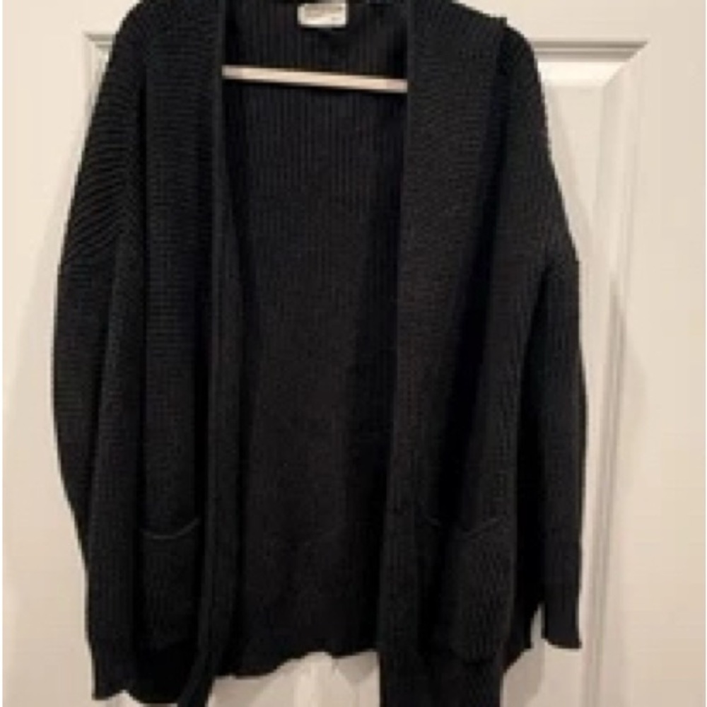 Women Black Open-Front Cardigan Oversized w/ pockets - Univeral Thread™ NWT Sml - Picture 3 of 4